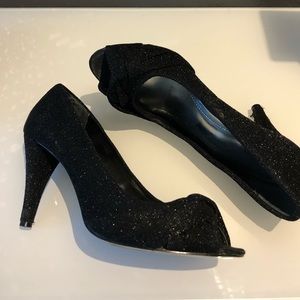 Bridal Black Blinged Heels